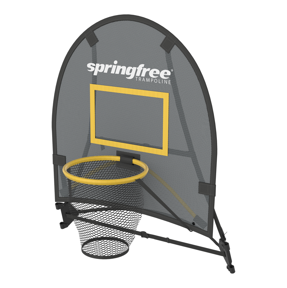 Springfree Compact Oval Trampoline 1.9m x 2.7m - Moving Accessory Bundle Basketball Hoop, Ladder and Wheels
