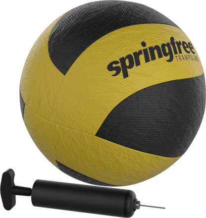 Springfree Compact Round Trampoline 8 ft - Sports Accessory Bundle Basketball Hoop, Ladder and Bag