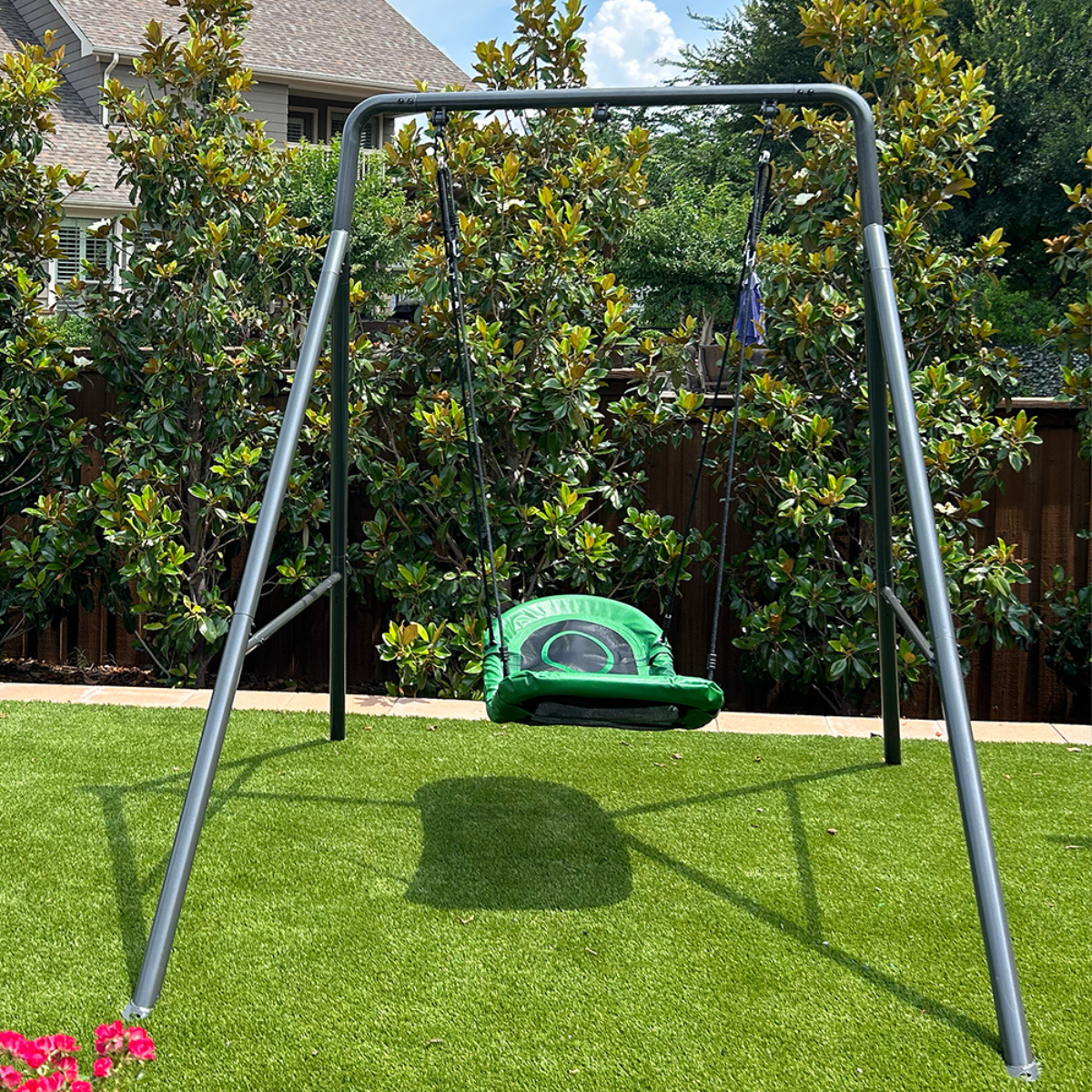 Single Swing Set with Boat Swing by gobaplay