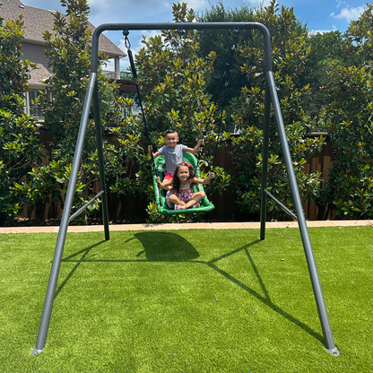 Single Swing Set with Boat Swing by gobaplay