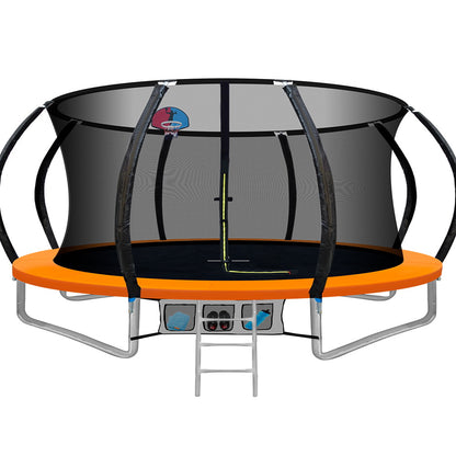 Everfit 14FT Trampoline for Kids Orange with Basketball Hoop