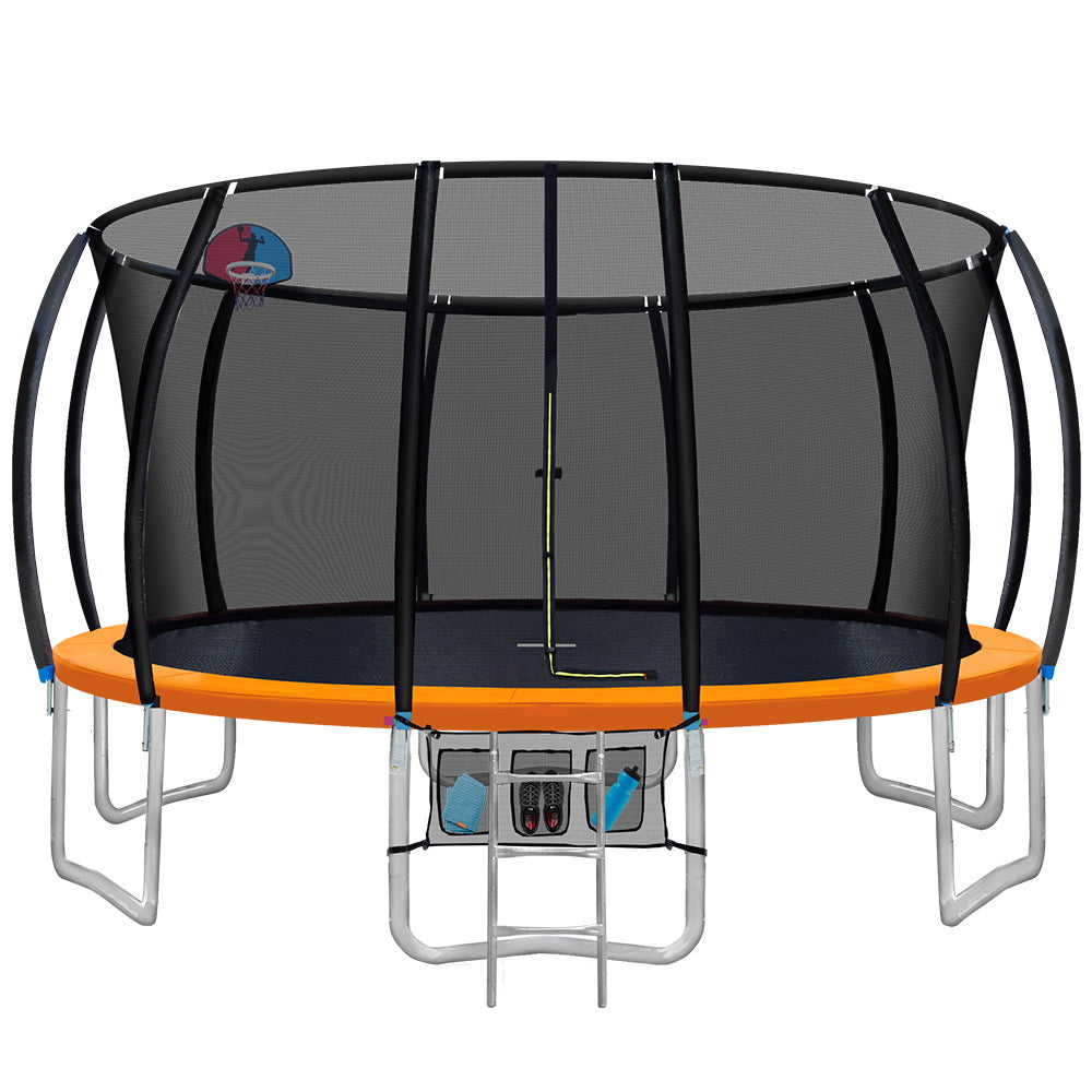 Everfit 16FT Trampoline for Kids Orange with Basketball Hoop