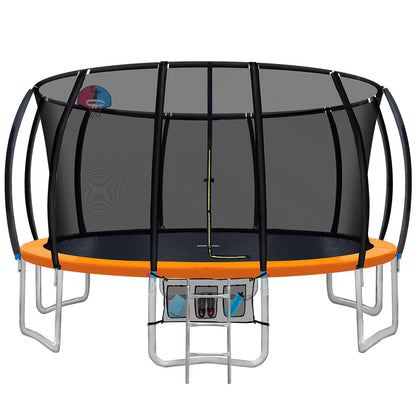 Everfit 16FT Trampoline for Kids Orange with Basketball Hoop