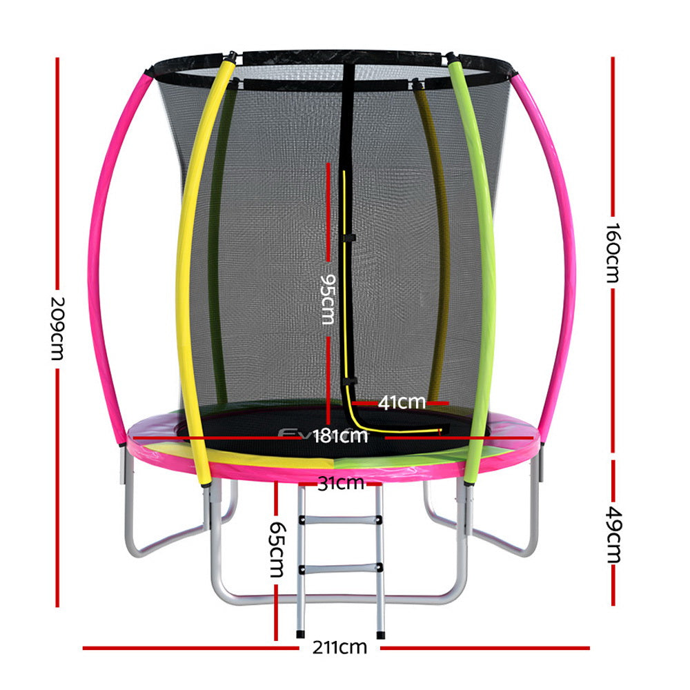 Everfit 6FT Junior Trampoline Multi-coloured