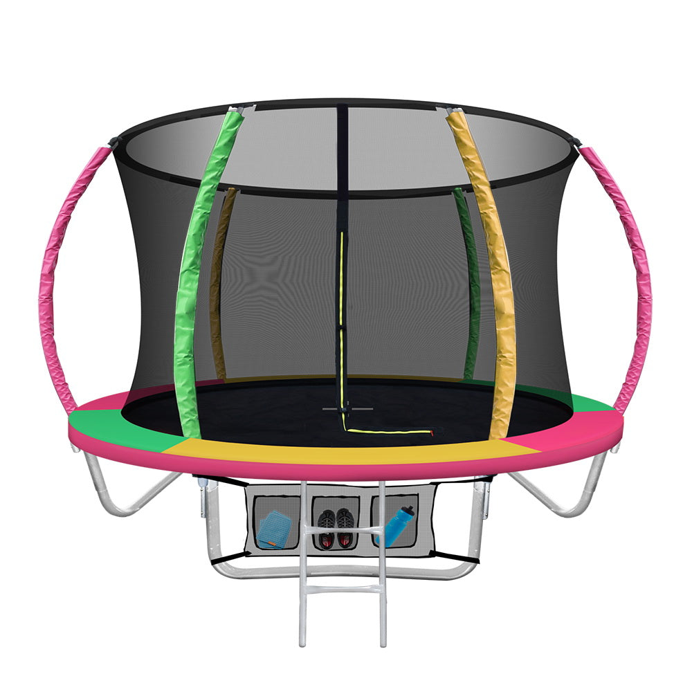 Everfit 8FT Trampoline for Kids Multi-coloured with Basketball Hoop