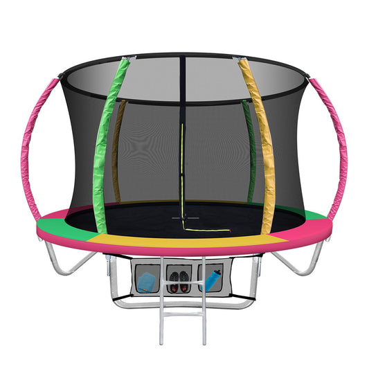 Everfit 8FT Trampoline for Kids Multi-coloured with Basketball Hoop