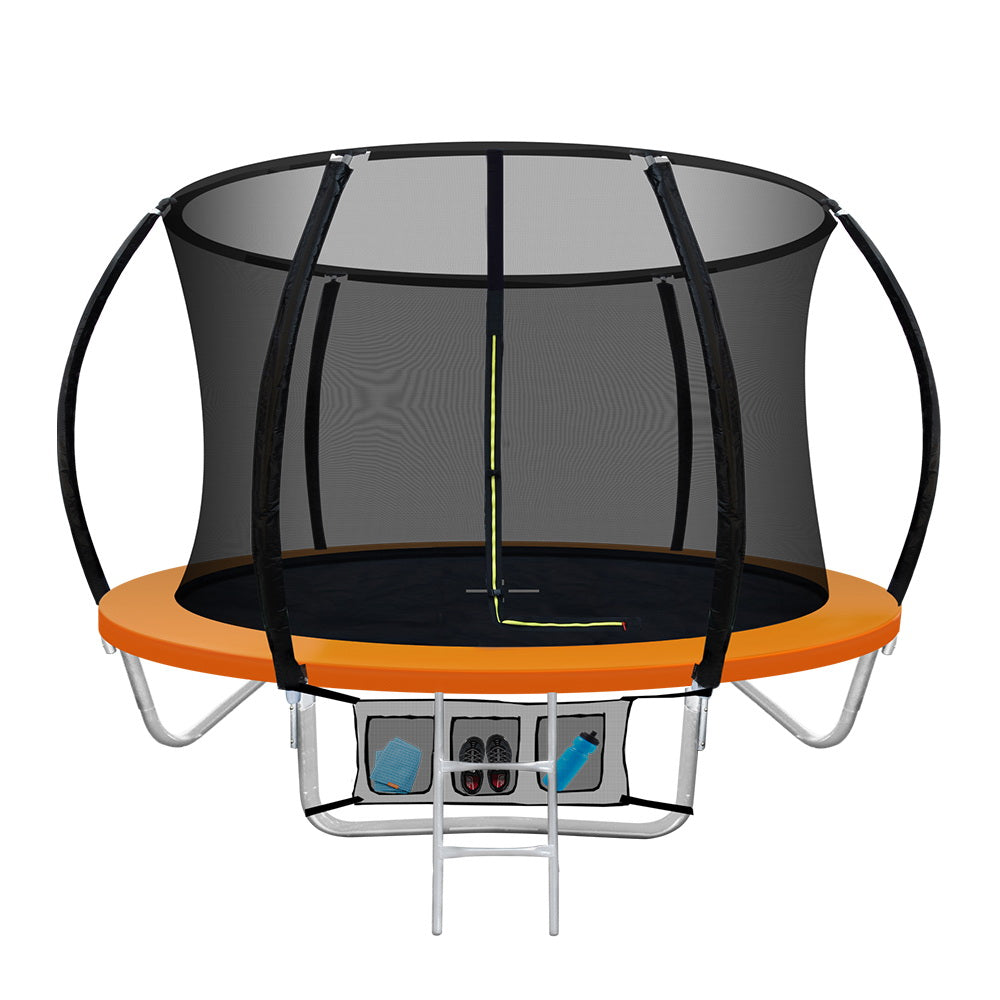 Everfit 8FT Trampoline for Kids Orange with Basketball Hoop