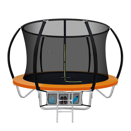 Everfit 8FT Trampoline for Kids Orange with Basketball Hoop